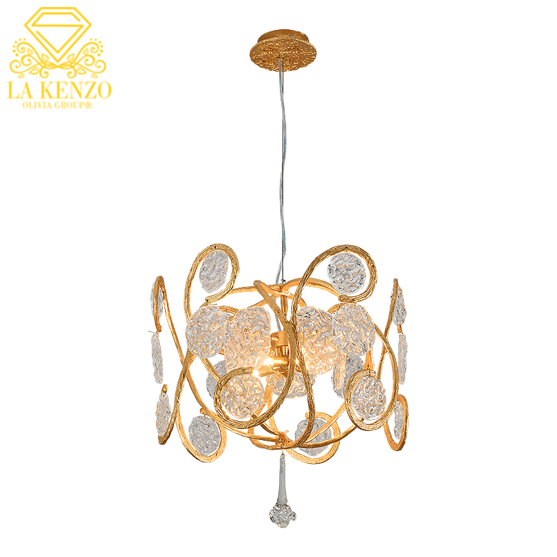 Italian Liquid Leaf Modern Copper Pendant Lamp 