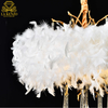 Italian Liquid Modern Feather Lamp Crystal Chandelier Luxury