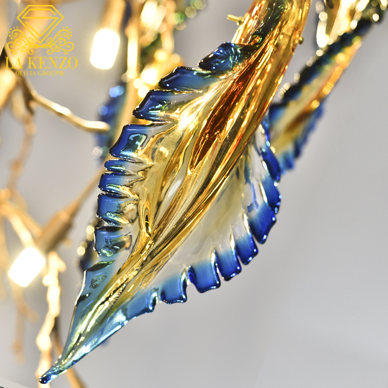 Italian Liquid G9 Crystal Peacock Feathers Modern Pendant Lamp 
